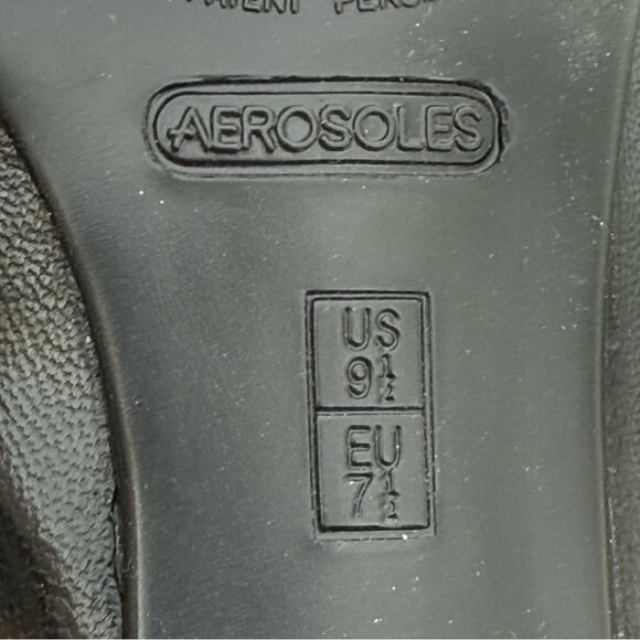 Aerosoles Heelrest Black Leather Moccasins Heeled Loafers Shoes Women's size 9.5 - Picture 13 of 15